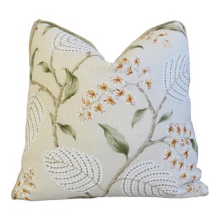 Cowtan & Tout Botanical Floral Feather/Down Pillow 21" Square For Sale