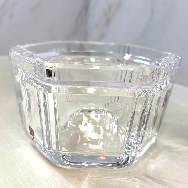 Mid-Century Modern Mid 20th Century Mid-Century Modern Orrefors Crystal Hex Panel Bowl (Gunnar Cyrén) For Sale - Image 3 of 9