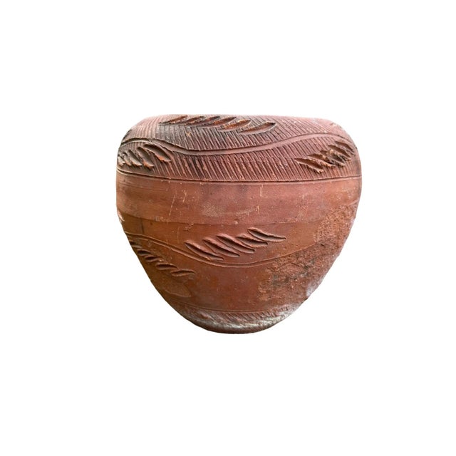 Sculpture Materials Vintage Terracotta Hand Thrown Planter For Sale - Image 7 of 12