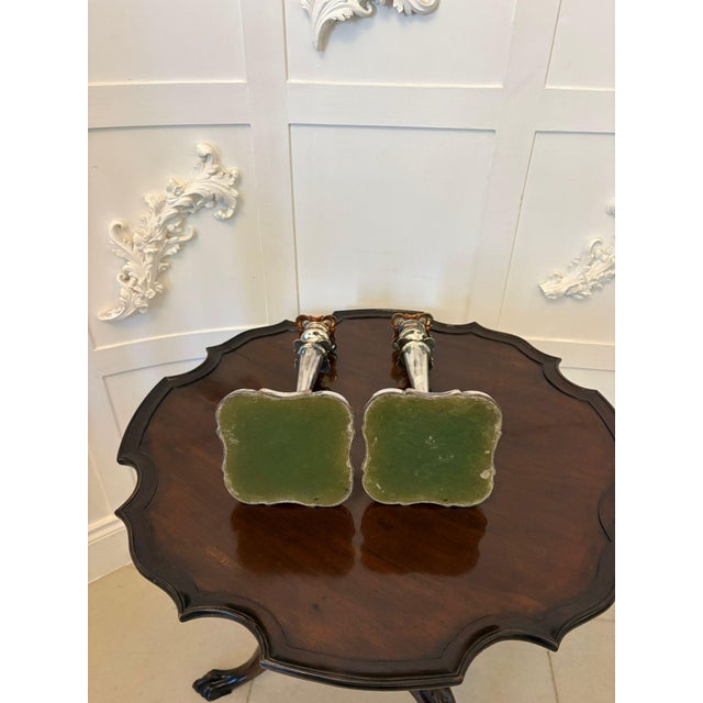 Antique Tall Silver-Plated Candlesticks, 1880, Set of 2 For Sale - Image 4 of 12