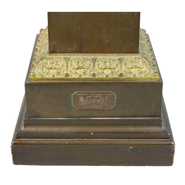 Antique Louis Phillippe Bronze Columnar Table Lamp by Decourt, Paris For Sale In Boston - Image 6 of 10