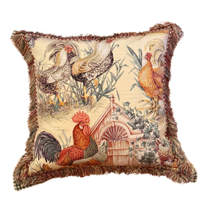 Rooster Chicken Large 24" Square Custom Made French Country Style Throw Decor Pillow
