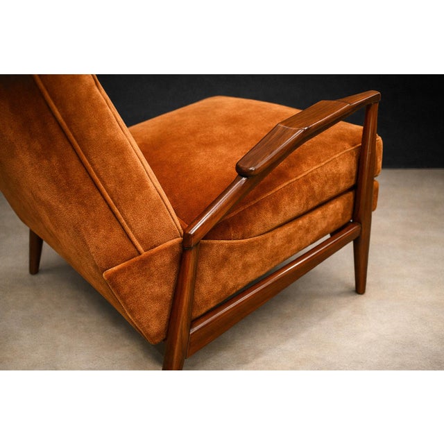 Giuseppe Scapinelli Pair of Armchairs in Caviúna & Burnt Caramel Mohair Velvet, Brazil, 1950s For Sale In New York - Image 6 of 17