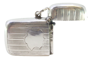 Guilloche Silver Matchbox with Bands