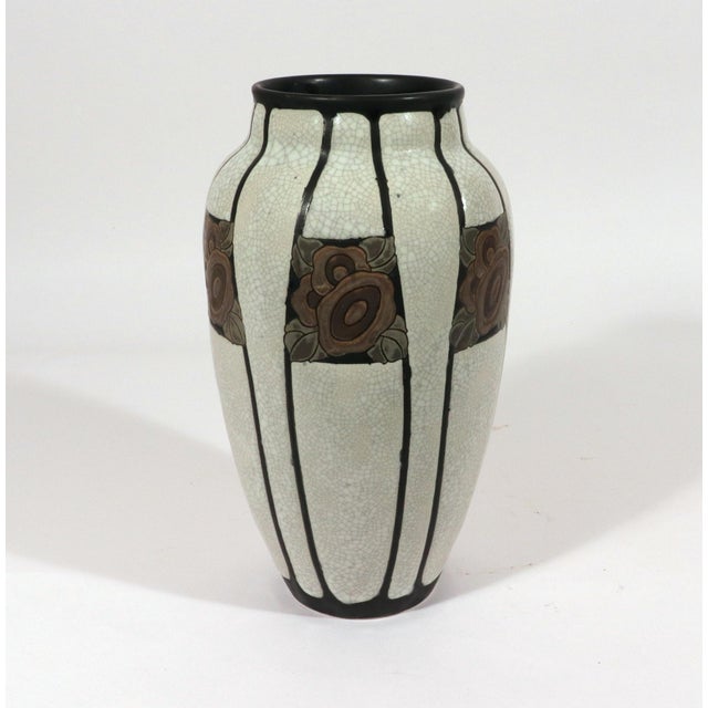 1920s Charles Catteau for Boch Frères Keramis Art Deco Stoneware Vase, Décor d.767 Circa 1923 For Sale - Image 5 of 12