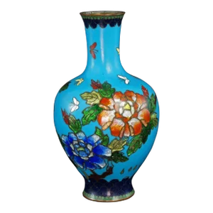 Japanese Taisho/Showa Ginbari Floral Vase C 1920