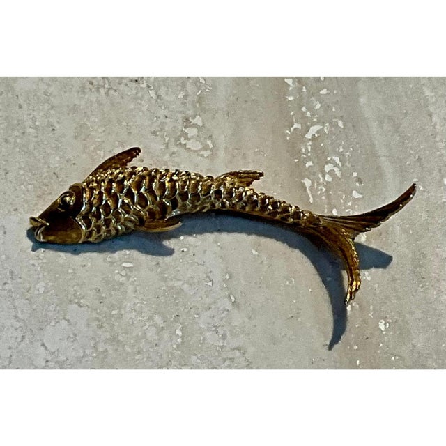 Vintage Golden Fish Brooch For Sale - Image 10 of 12