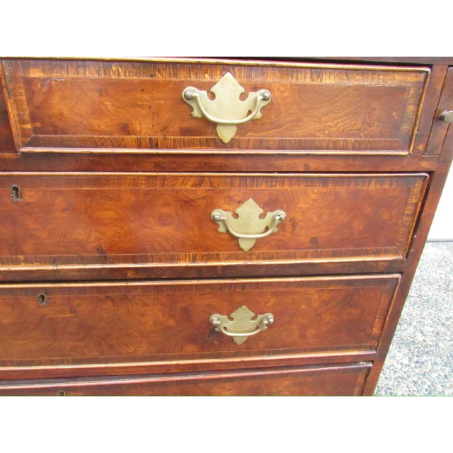 Antique English Burl Walnut Desk For Sale - Image 9 of 18
