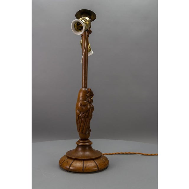 Art Deco 2-Light Owl Sculpture Table or Desk Lamp, Germany, 1920s For Sale - Image 10 of 18