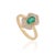 VR Jewels 19th Revival Style Emerald Art Deco Ring With Cluster Diamonds Size 8 in 14k Gold For Sale - Image 4 of 17