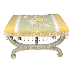 Maison Jansen Roman Bench Footstool Ottoman W Scalamandre Stripe