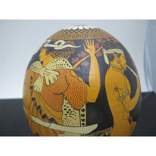 Mediterranean Yiannis Nomikos Exekias Male Homoerotic Mythology Painting Art on Ostrich Egg For Sale - Image 3 of 10