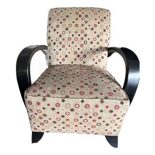 Living Room Chair - Playful Contemporary With Solid Wood Arms For Sale