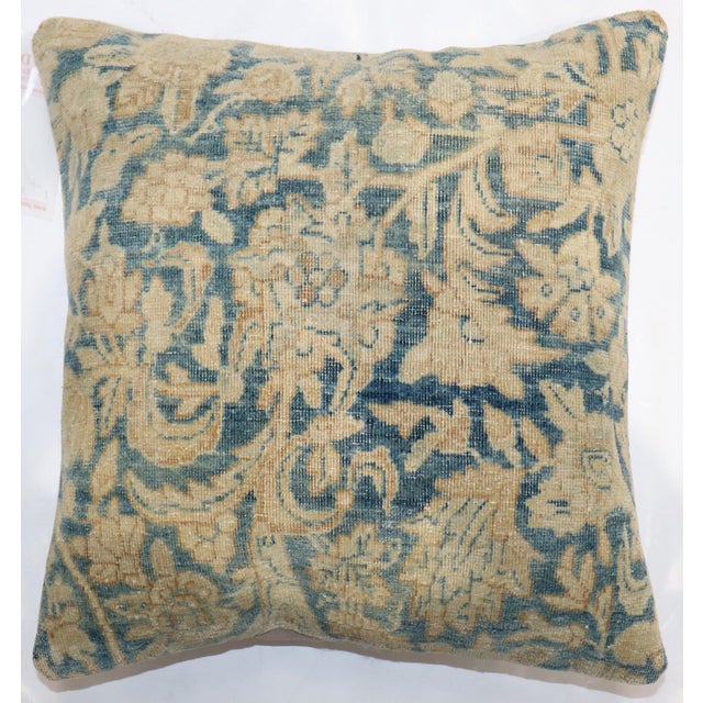 Pillow made from a 19th-century Persian Kerman rug. Fill insert and zipper closure provided Measures: 16" x 16".