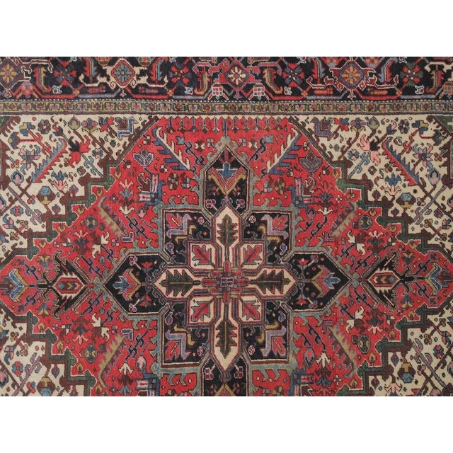 Persian 1950s Antique Persian Heriz , 6'7" X 8'9" For Sale - Image 3 of 7