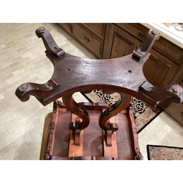 Antique Solid Mahogany Harp Art Nouveau Table Usa Pretty For Sale - Image 10 of 14