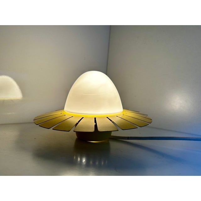 White Mid-Century Modern Sunburst Opal Ceiling Lamp, Italy, 1950s For Sale - Image 8 of 18