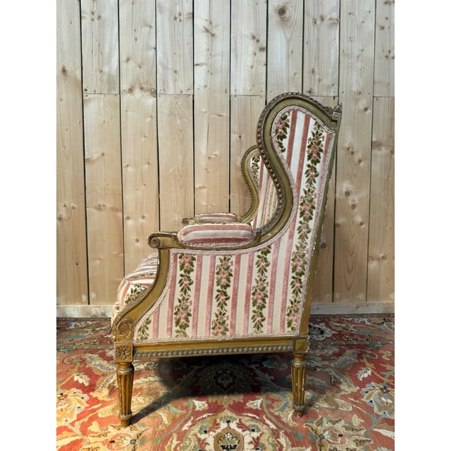 1940s Louis XVI Style Wingback Jansen Lounge Chair, 1940s For Sale - Image 5 of 10
