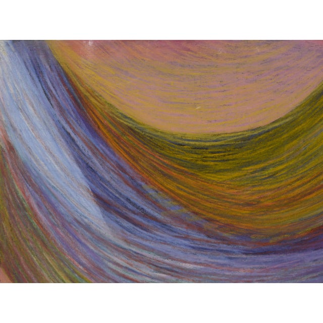 1970s "Untitled #2", Abstract Geometric Vertical Pastel With Purple & Green by Renee Harwin For Sale - Image 5 of 9