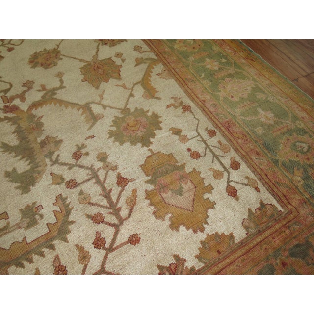 Contemporary Zabihi Collection Antique Oversize Square Oushak Rug For Sale - Image 3 of 10