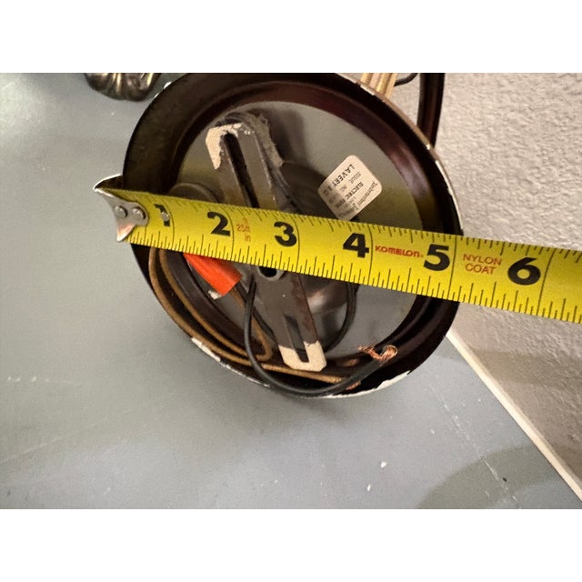 White Mid 20th Century Pair of Mid-Century Hobnail Milk Glass Wall Sconces With Brass Hardware Lavery & Co Underwriters Laboratories For Sale - Image 8 of 12