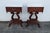 Mid 20th Century Victorian Style Marble Top Harp Design Side End Tables Nightstands a Pair For Sale - Image 16 of 18