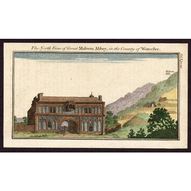 An authentic 18th-century English copperplate engraving from a topographical series documenting historic landscapes and...