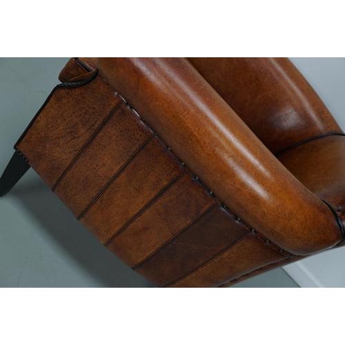 Vintage Dutch Cognac Club Chair in Leather For Sale - Image 18 of 18