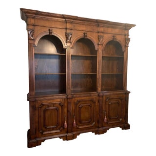 1970s Bernhardt Triple Bookcase Display Shelving Unit For Sale