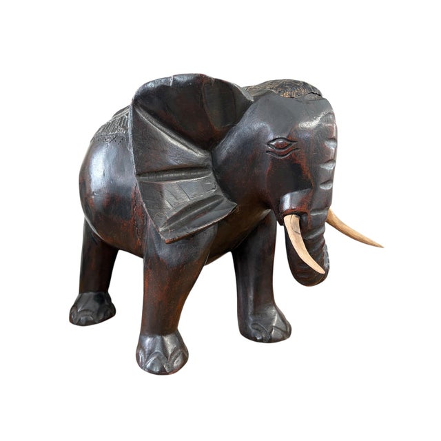 Vintage Ashanti Elephant Wooden Sculpture Ghana 12.5" H For Sale In New York - Image 6 of 6
