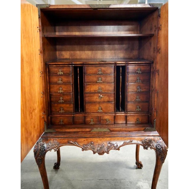 Late 20th Century Jonathan Charles Writing Cabinet Queen Anne Windsor Collection For Sale In Los Angeles - Image 6 of 8