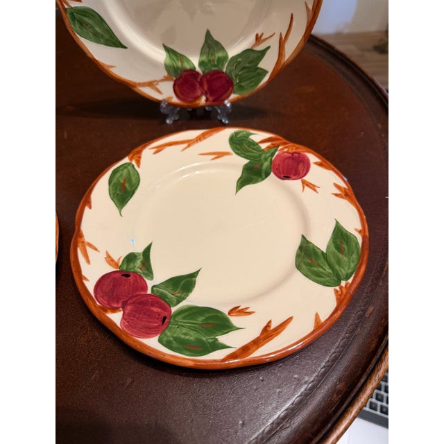 Franciscan China 1980s Franciscan Apple Salad Plate England Backstamp Hand Painted 7 7/8" - Set of 4 For Sale - Image 4 of 7
