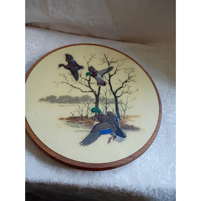 1960s Mid-Century Bacova Guild 14" Fiberglass Mallard Duck Lazy Susan by Grace B. Gilmore For Sale - Image 4 of 12