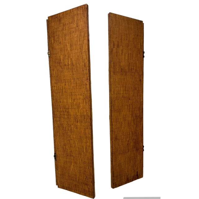 Vivai Del Sud Italian 1970’s Split Reed Mirrored Screens For Sale - Image 10 of 12