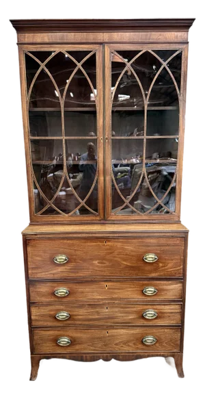 George III Mahogany Secretary Bookcase c.1800 93"