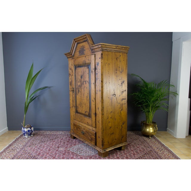 Antique Rustic Baltic Pine Armoire, 1862 For Sale - Image 12 of 18
