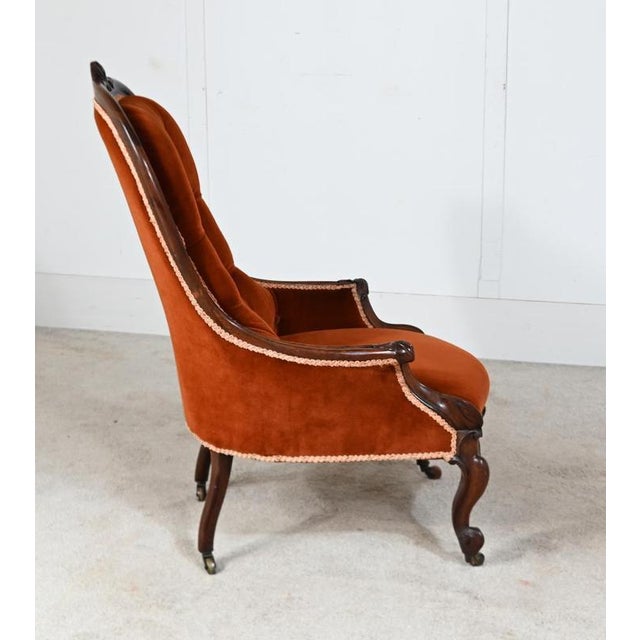 Victorian Parlour Chair in Mahogany, 1880 For Sale - Image 5 of 6