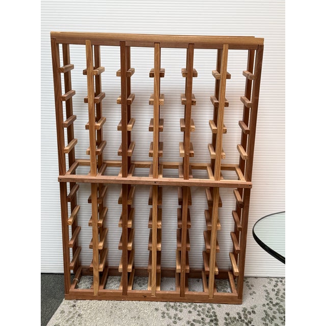 Transitional Pine Wood Wine Rack For Sale - Image 3 of 12