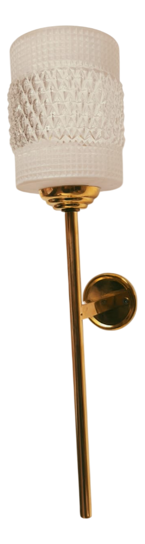 Brass Wall Light with Glass Dome, 1940s
