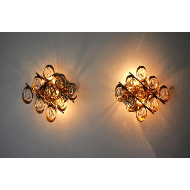 Hollywood Regency Italian Wall Lights by Oscar Torlasco, 1970s, Set of 2 For Sale - Image 3 of 7