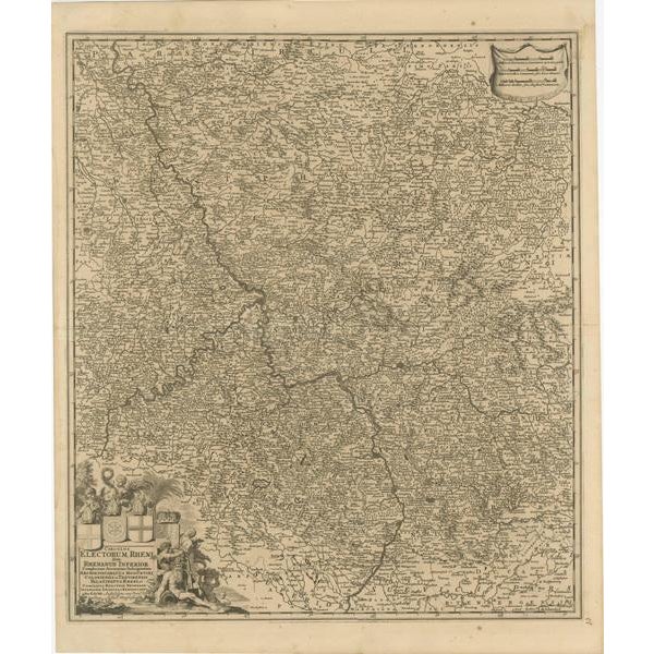 Antique map titled 'Circulus Electorum Rheni sive Rhenanus Inferior (\.)'. Original antique map of the Niederrhein region,...