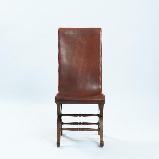 Pierre Lottier brown Spanish Slipper chairs by Almazan, 1950s Really comfortable seat! Looks great as a set around a...