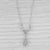 0.23ctw Diamond Lariat Teardrop Necklace 14k White Gold 13.75" Rolo Chain For Sale In Greensboro - Image 6 of 6