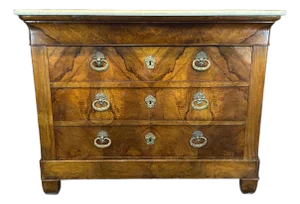 French Louis Philippe 19th Century Marble Top Commode