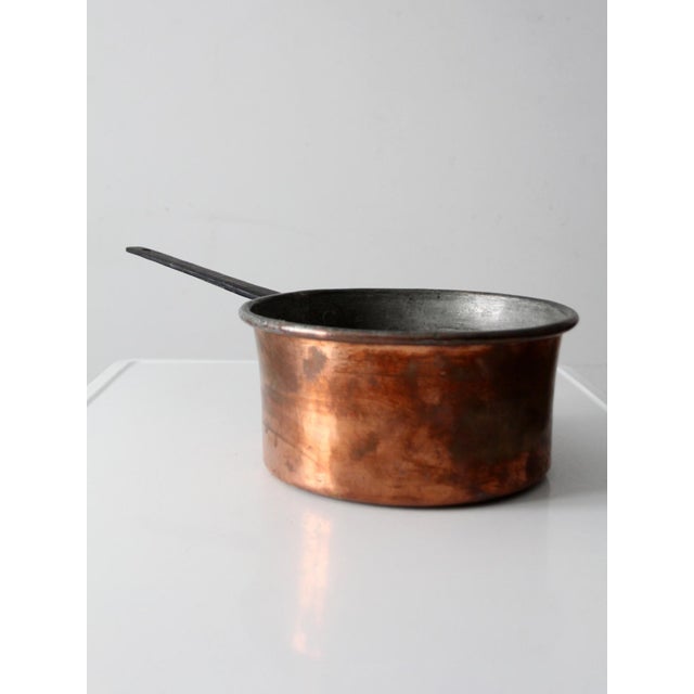 Antique Copper Saucepan With Iron Handle For Sale - Image 6 of 13