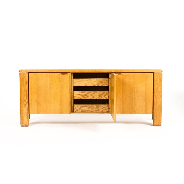 Vintage Mid Century 70’s Chunky White Oak Credenza Sideboard — Glenn of California For Sale In Los Angeles - Image 6 of 12
