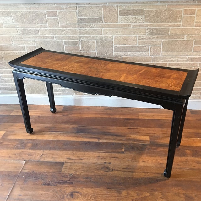 Ethan Allen Dynasty Ming Console Table W/ Wood Grain Inlay Chairish