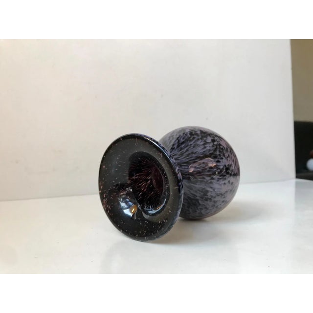 Vintage Black and Purple Spatter Murano Glass Vase from Murano, 1960s For Sale - Image 4 of 10