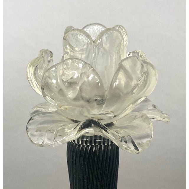 1950s Vintage MCM Italian Murano-Style Art Glass Floral Candlesticks, Set of Four For Sale - Image 5 of 5