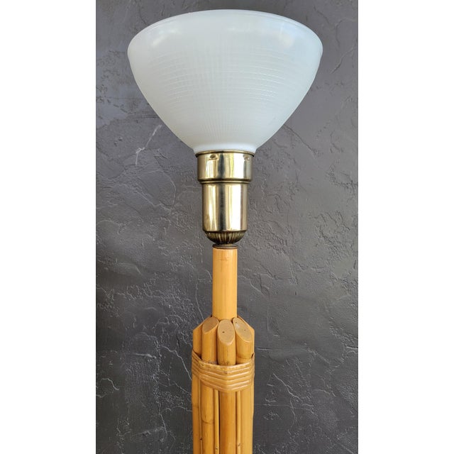 Bamboo Floor & Table Lamp 1950's - A Pair For Sale - Image 10 of 13